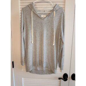 Lou & Grey XS Gray Lightweight Hoodie Soft Knit Top Women’s Long Sleeve